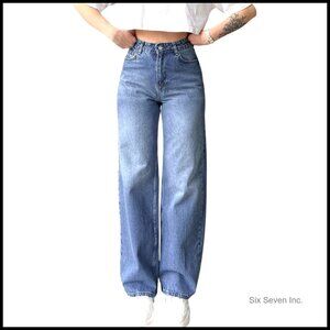Straight Leg Denim High Waist Baggy Stretchy Loose Jeans Casual Chic